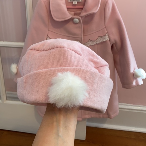 Size 4-5 Beau Kid European Pink Coat & Hat - Picture 3 of 5